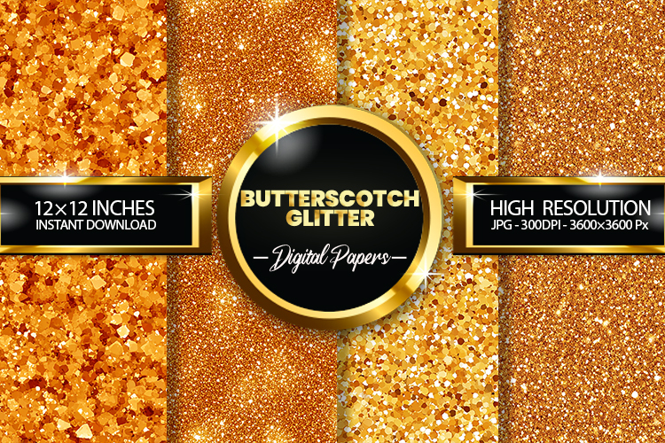 Butterscotch Glitter Digital Papers - 04 Variations