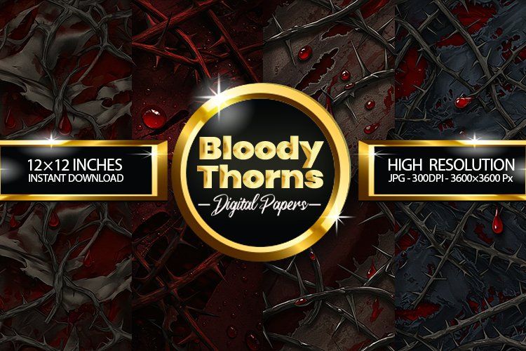 Bloody Thorns Digital Papers - 04 Variations