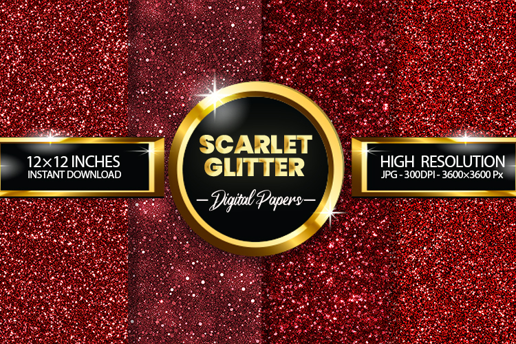 Scarlet Glitter Digital Papers - 04 Variations