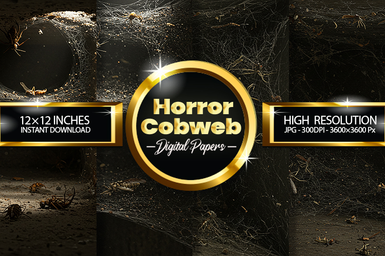 Horror Cobweb Digital Papers - 04 Variations