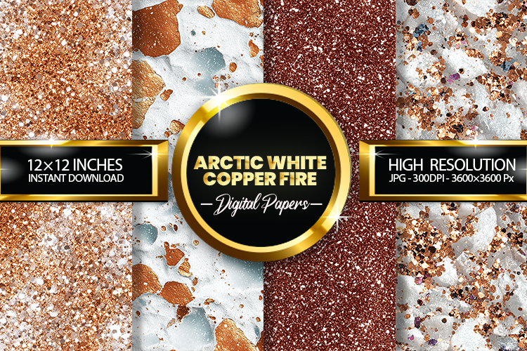 Arctic White Glitter Digital Papers - 04 Variations
