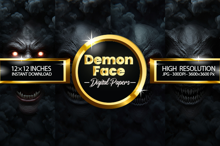 Demon face Digital Papers - 04 Variations