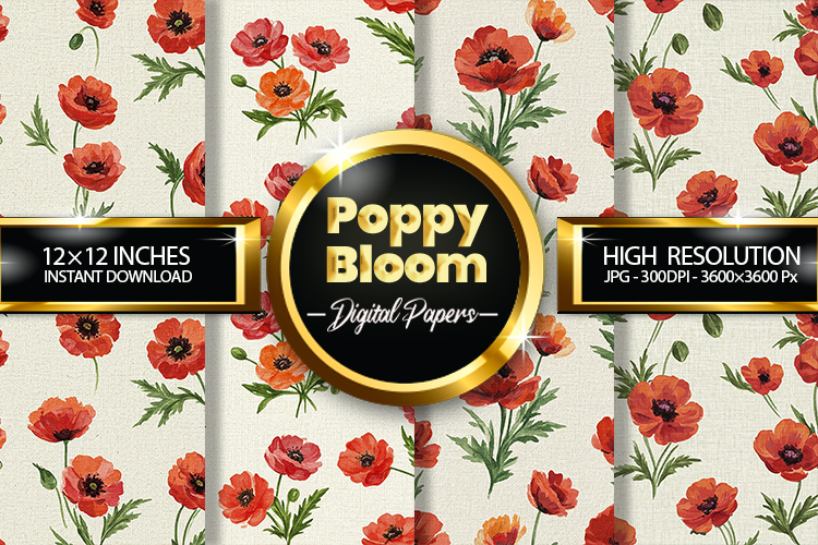 Poppy Bloom Digital Papers - 04 Variations
