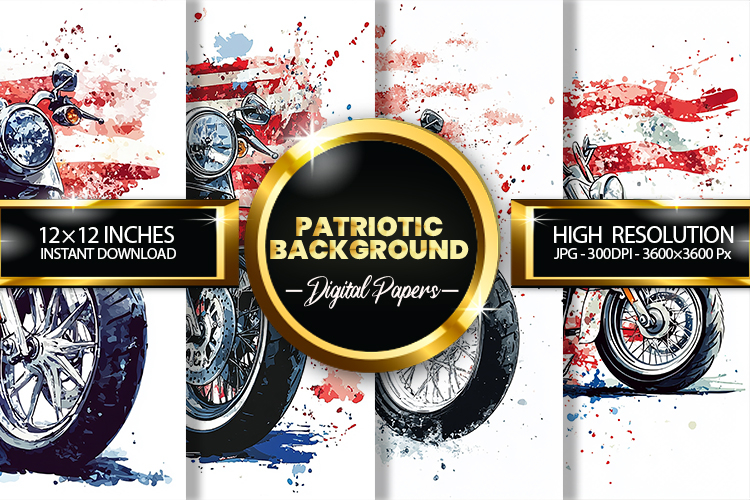 Patriotic Bike Digital Papers - Patriotic Texture example image 1