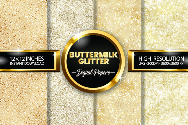 Buttermilk Glitter Digital Papers - 04 Variations