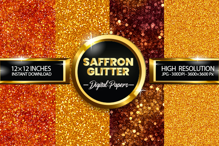 Saffron Glitter Digital Papers - 04 Variations