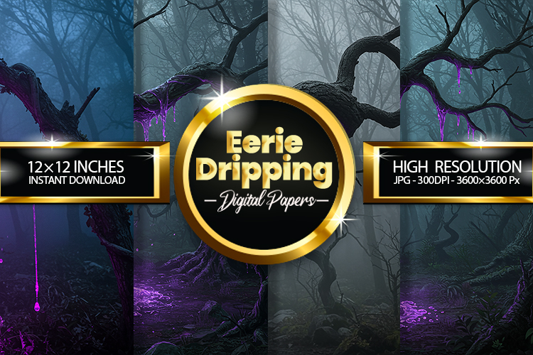 Eerie Dripping Digital Papers - 04 Variations