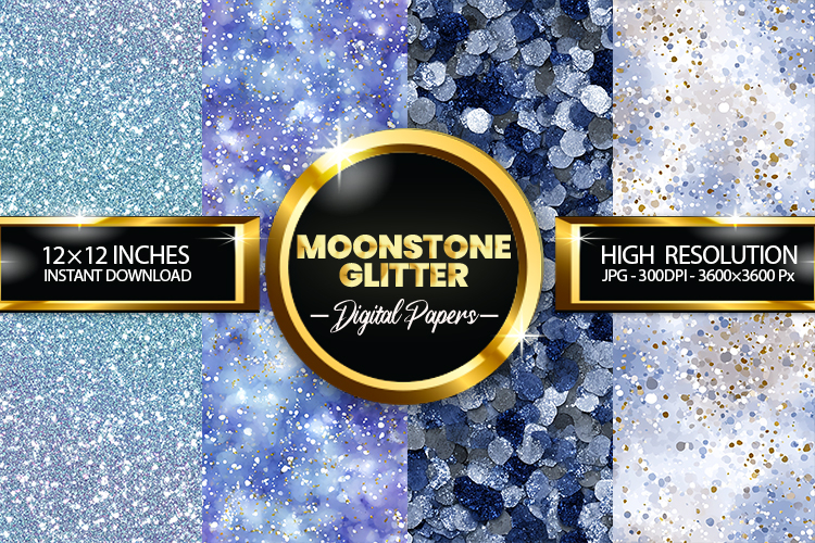 Moonstone Glitter Digital Papers - 04 Variations