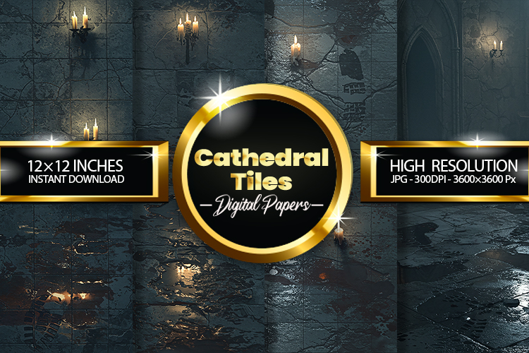 Cathedral Tiles Digital Papers - 04 Variations