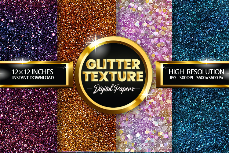 Glitter Texture Digital Papers - 04 Variations