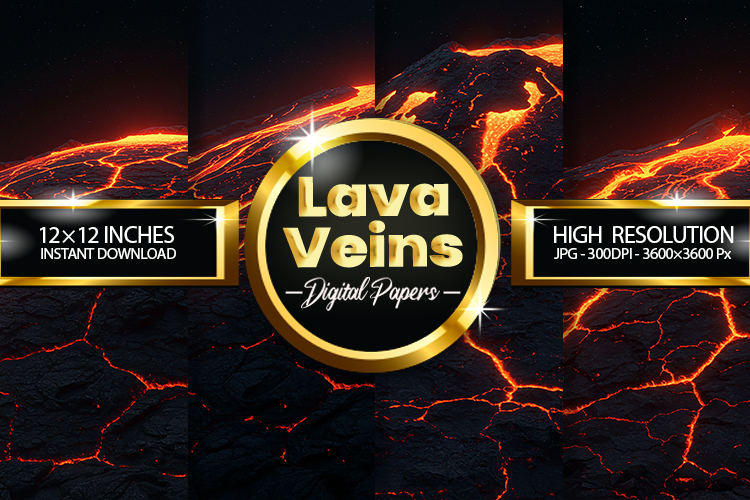 Lava Veins Digital Papers - 04 Variation