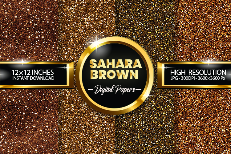 Sahara Brown Glitter Digital Papers - 04 Variations
