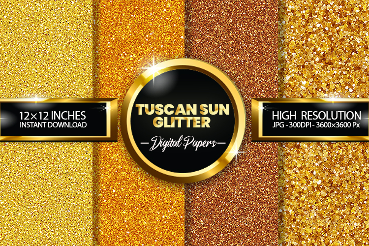 Tuscan Sun Glitter Digital Papers - 04 Variations