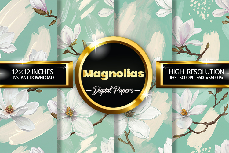 Magnolias Digital Papers - 04 Variations