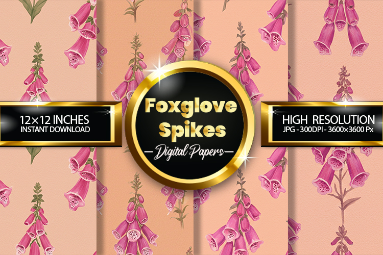 Foxglove Spikes Digital Papers - 04 Variations