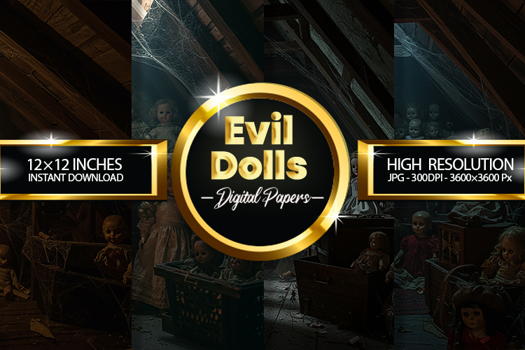 Evil Dolls Digital Papers - 04 Variations
