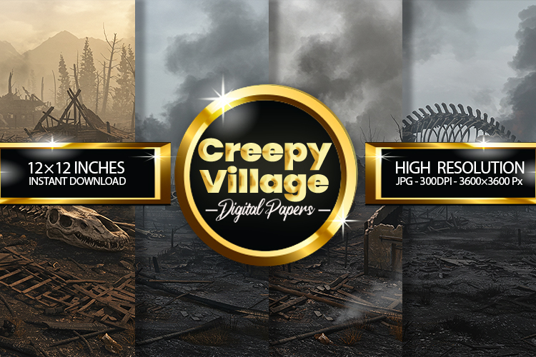Creepy Village Digital Papers - 04 Variations