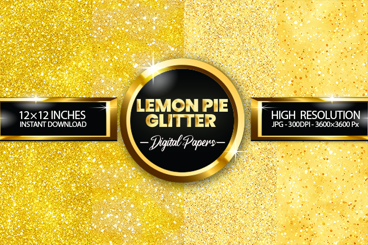 Lemon Pie Glitter Digital Papers - 04 Variations