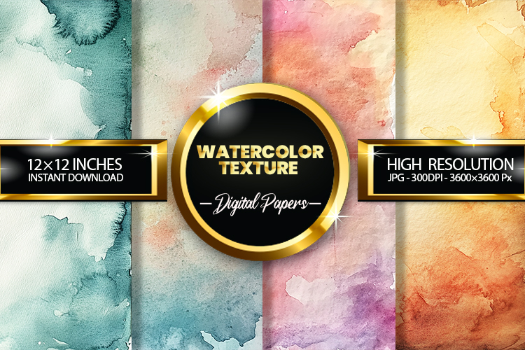 Watercolor Texture Digital Papers - 04 Variations