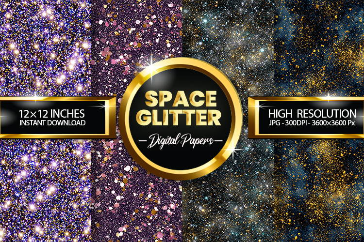 Space Glitter Digital Papers - 04 Variations