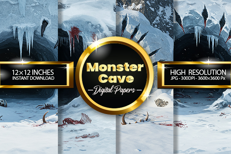 Monster Cave Digital Papers - 04 Variation