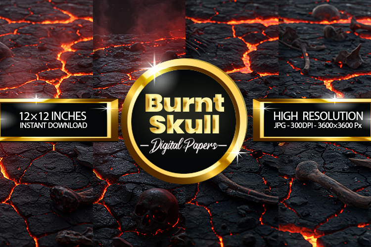 Burnt Skull Digital Papers - 04 Variations