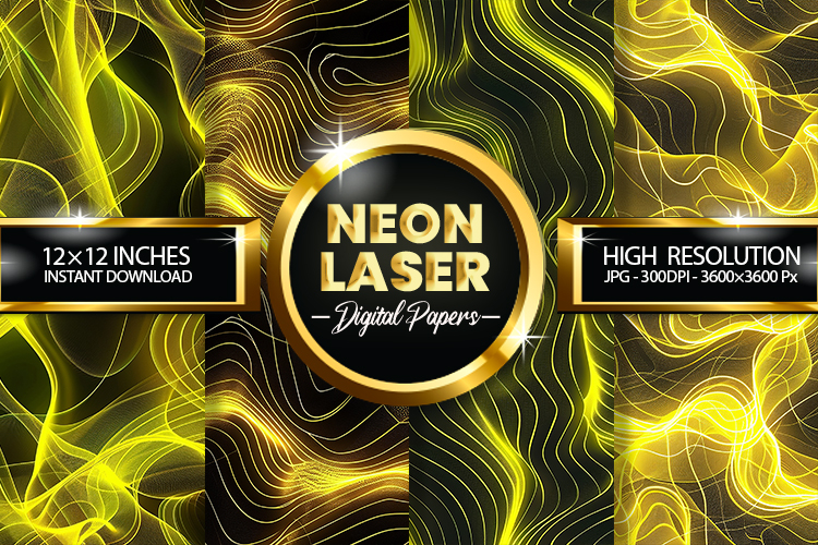 Neon Laser Digital Papers - 04 Variation
