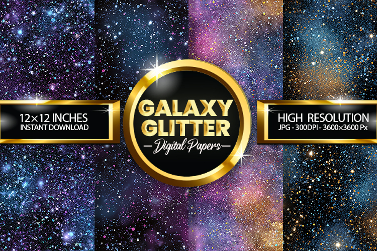 Galaxy Glitter Digital Papers - 04 Variations
