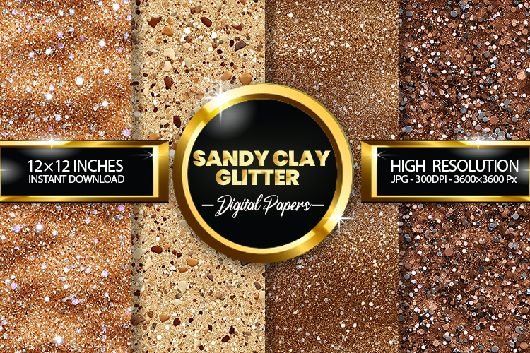 Sandy Clay Glitter Digital Papers - 04 Variations