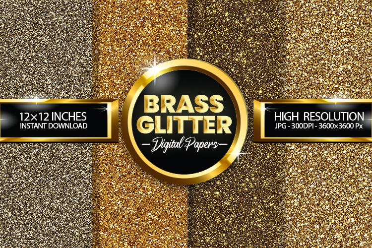 Brass Glitter Digital Papers - 04 Variations