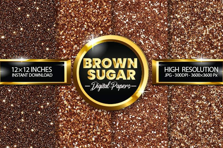 Brown Sugar Glitter Digital Papers - 04 Variations