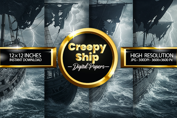 Creepy Ship Digital Papers - 04 Variations