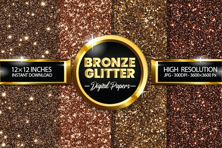 Bronze Glitter Digital Papers - 04 Variations