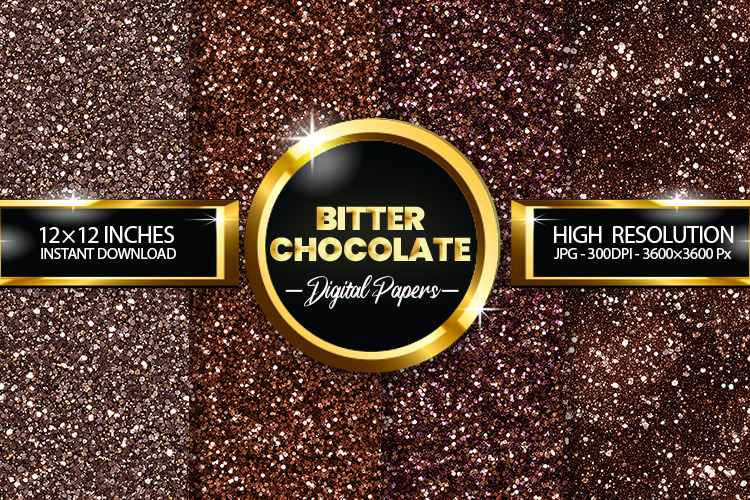 Bitter Chocolate Glitter Digital Papers - 04 Variations