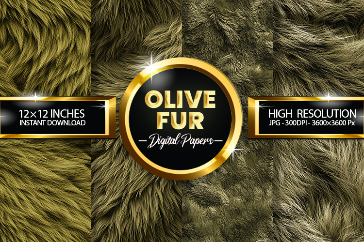 Olive Fur Digital Papers - 04 Variation
