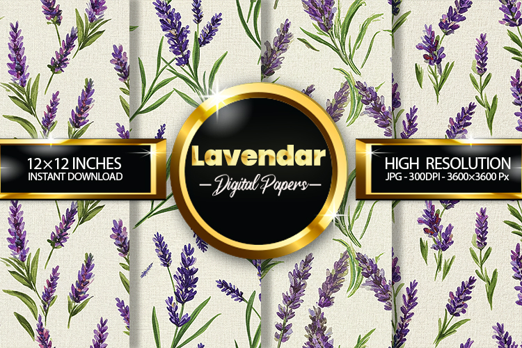 Lavender Flower Digital Papers - 04 Variations