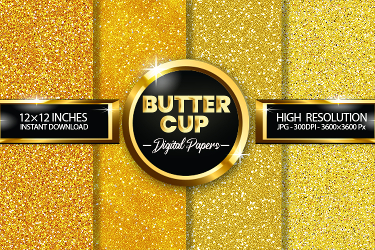 Buttercup Glitter Digital Papers - 04 Variations