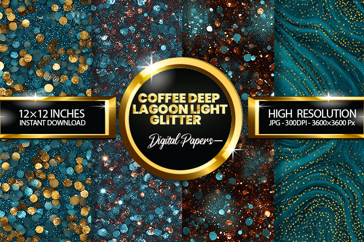 Coffee Clay Powder Aqua Glitter Digital Papers Glitter