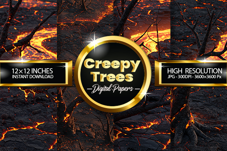 Creepy Tree Digital Papers - 04 Variations