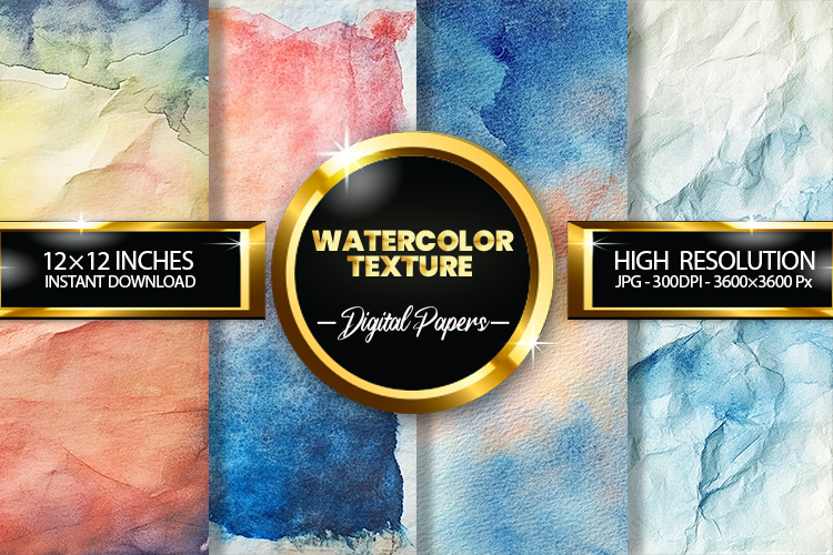 Watercolor Texture Digital Papers - 04 Variations