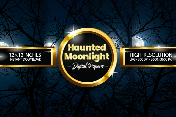 Haunted Moonlight Digital Papers - 04 Variations
