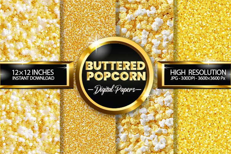 Buttered Popcorn Glitter Digital Papers - 04 Variations
