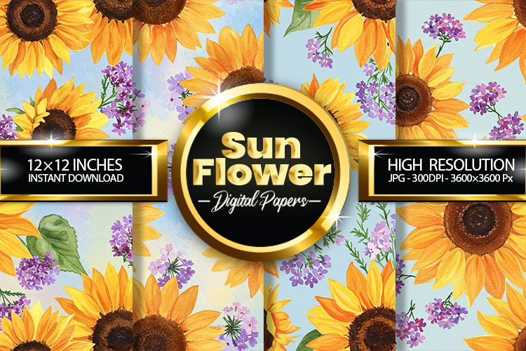 Watercolor Sunflower Clipart Image 11