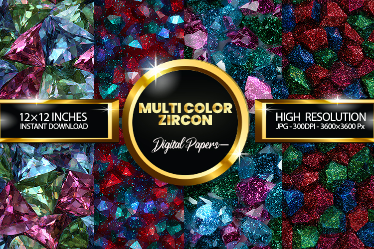 Spinel Red Zircon Blue Tourmaline Green Glitter Digital