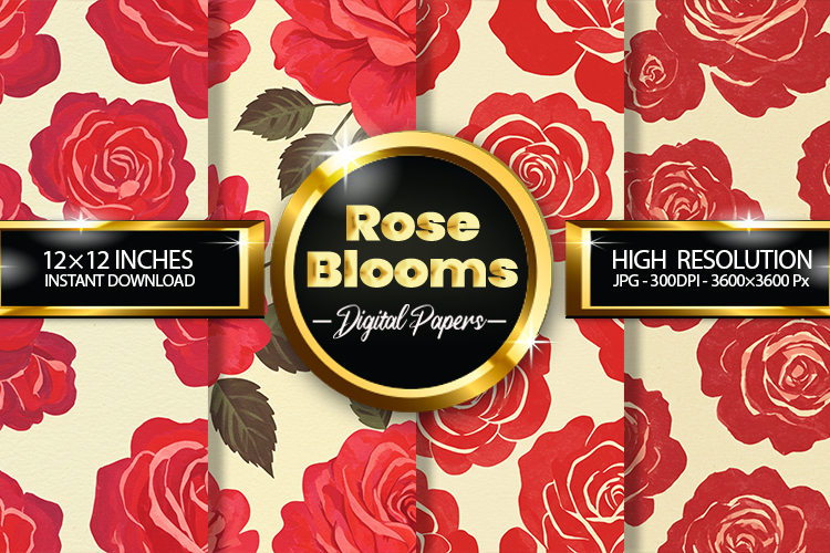 Rose Blooms Digital Papers - 04 Variations