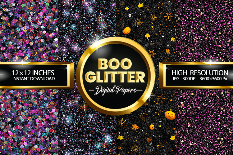 Boo Glitter Digital Papers - 04 Variations