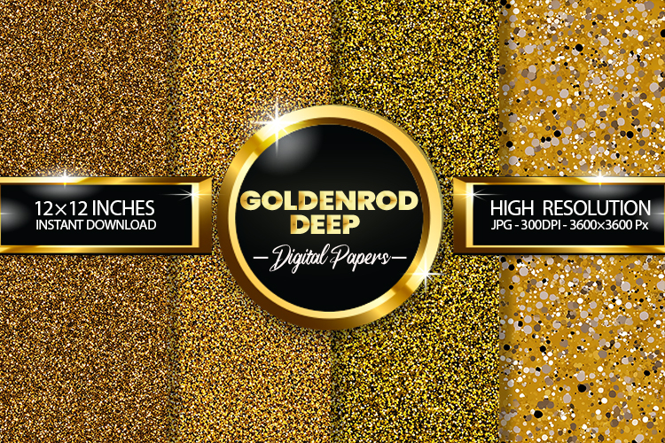 Goldenrod Deep Glitter Digital Papers - 04 Variations