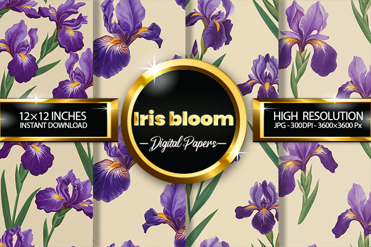 Iris Bloom Digital Papers - 04 Variations