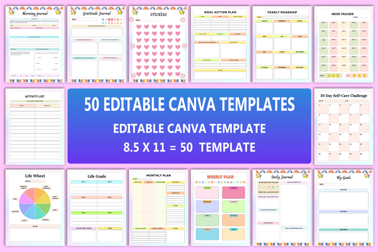 Editable 50 Editable Canva Templates