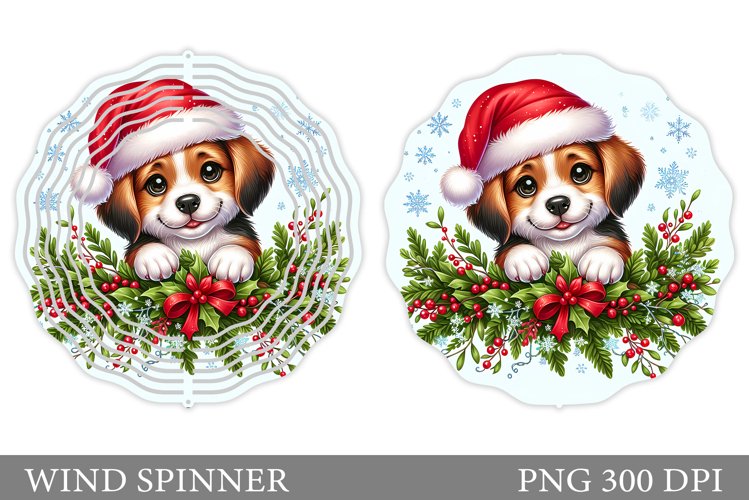 Christmas Dog Wind Spinner. Christmas Wind Spinner Design